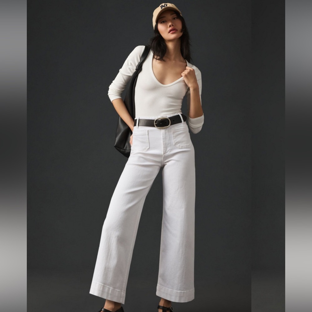 Anthropologie The Denim Colette Cropped Wide-Leg Jeans
